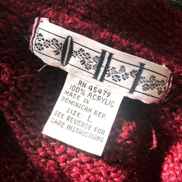 OHI Vintage Wine Chunky Button Up - Picture 2 of 2